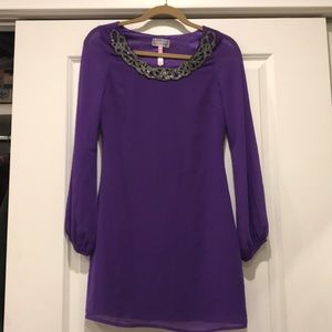 Purple shift dress